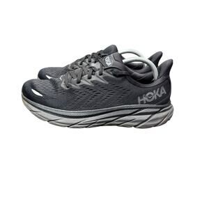 Hoka Mens Clifton Sneakers Size 10.5D Black Running Shoes Lace Up Workout Gym